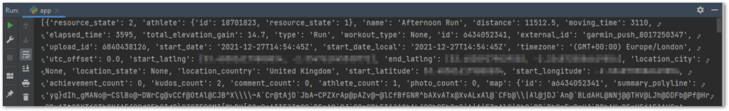 python json strava api response